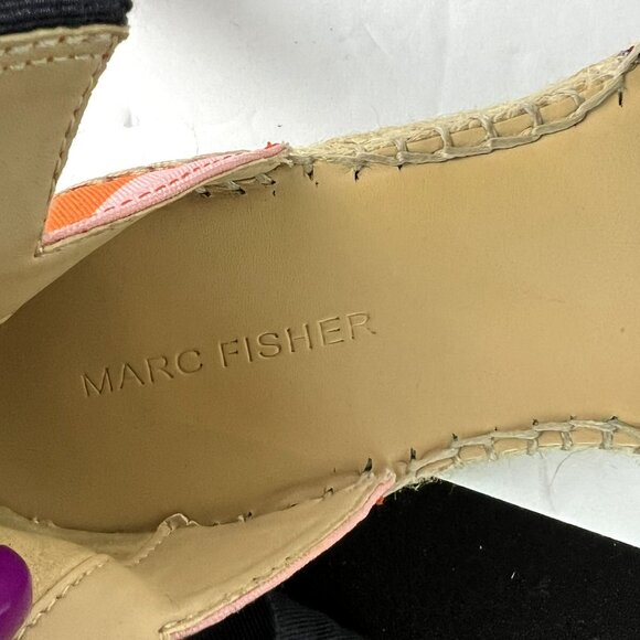 🟣🟣🟣 Marc Fisher Women's Size 6 Striped Colorblock Tie Up Espadrille Sandals - Picture 10 of 11